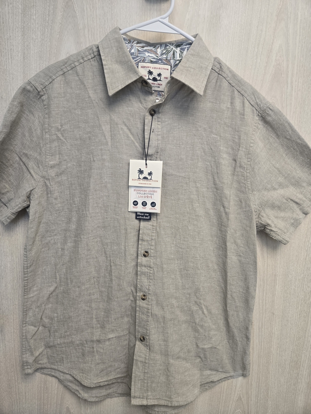 Report Collection Men's Short-Sleeve Button-Down Shirt - Light Gray